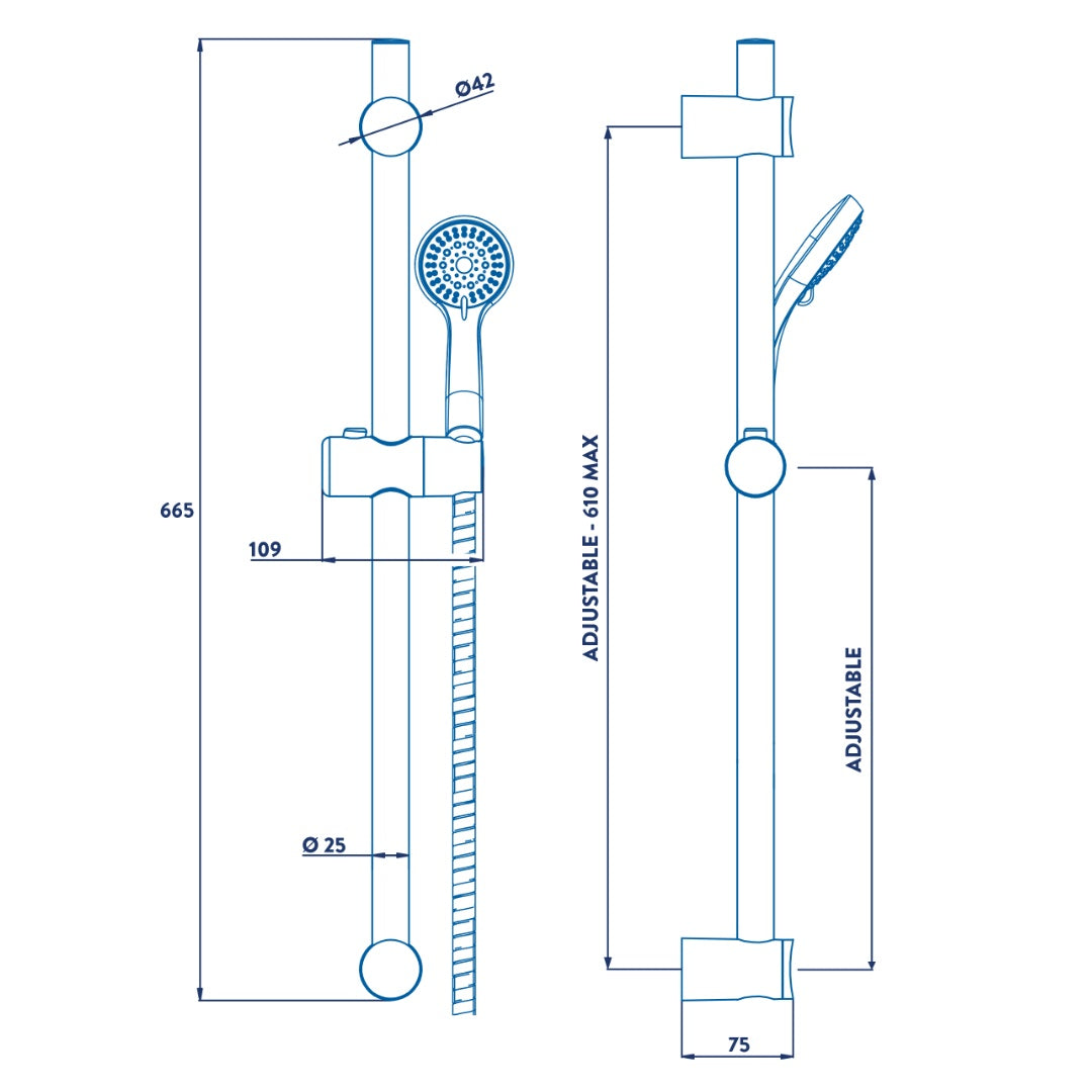 Croydex Amalfi Five Function Shower Set - White