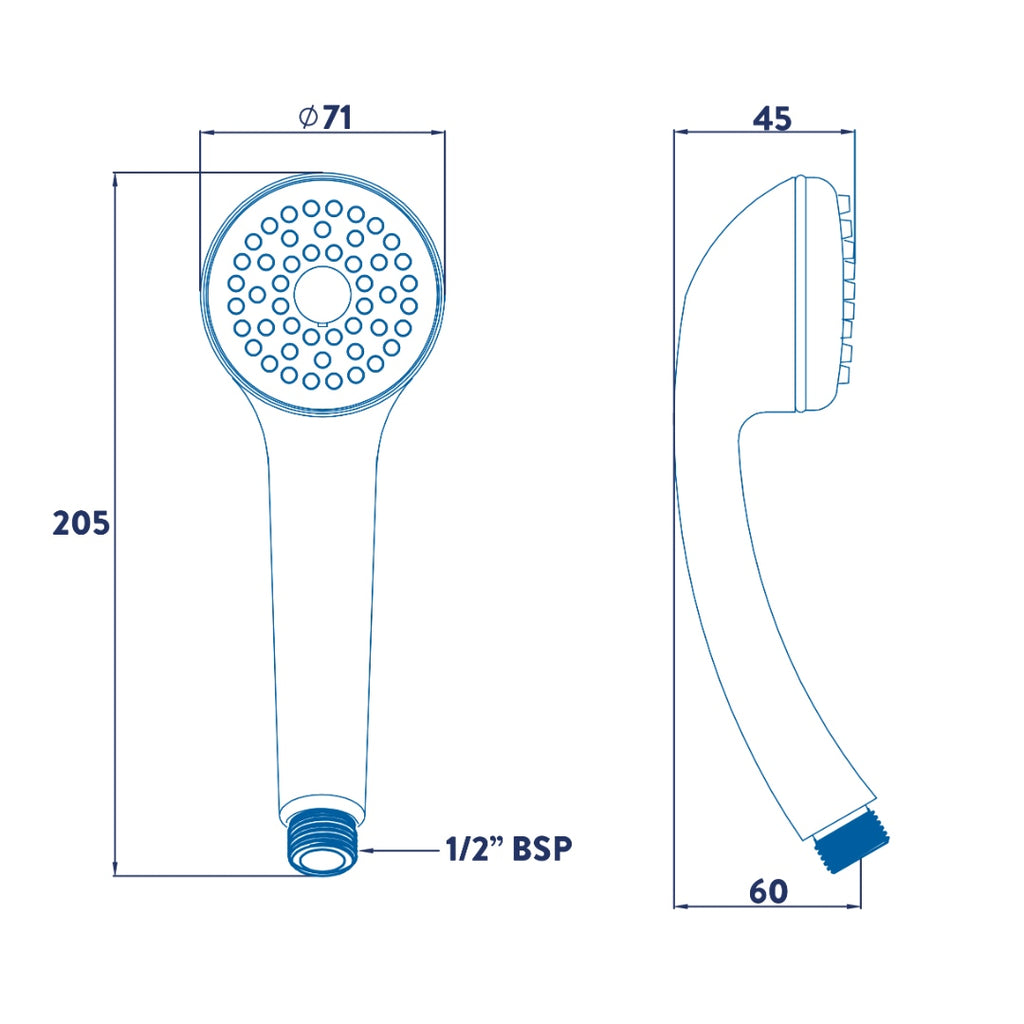 Croydex Amalfi One Function Shower Handset - White