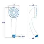 Croydex Amalfi One Function Shower Handset - White