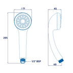 Croydex Amalfi One Function Shower Handset - Chrome