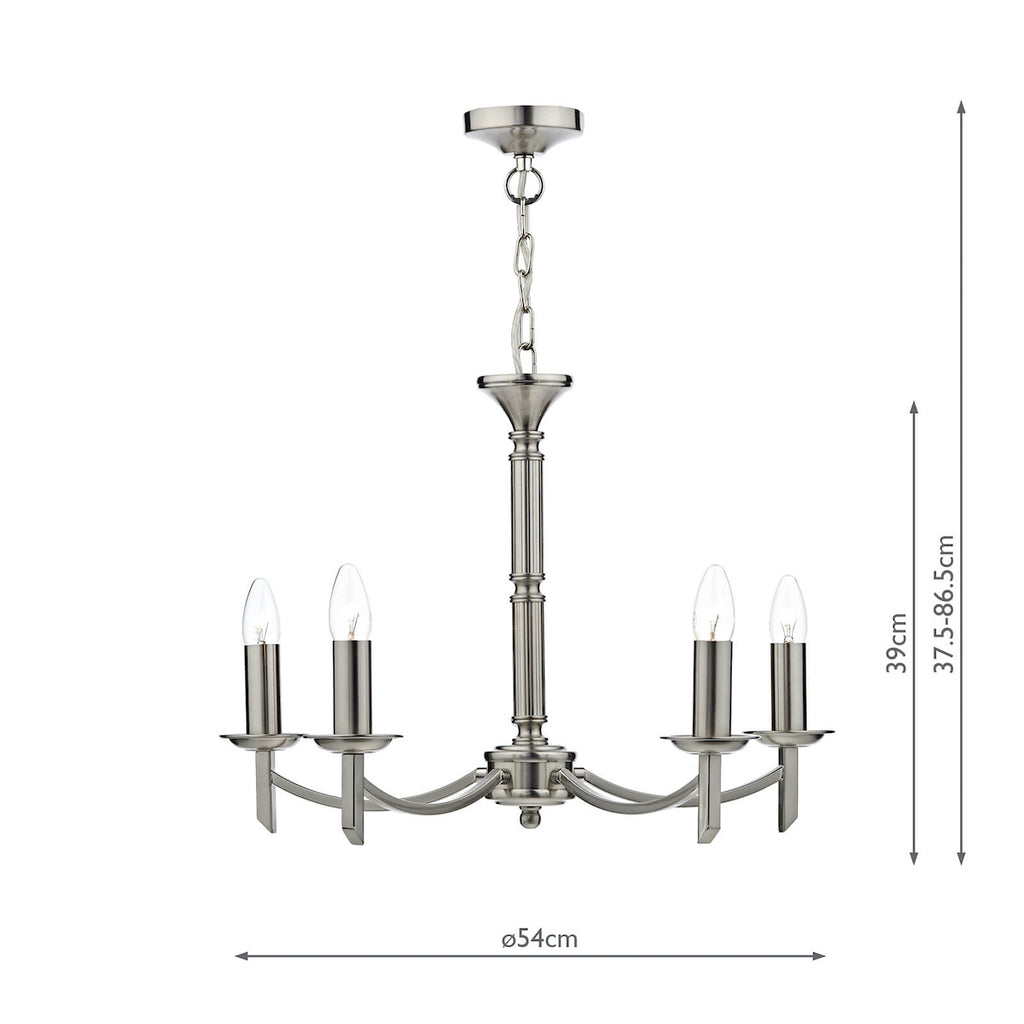 Ambassador 5 Light Dual Mount Pendant Satin Chrome<br>Satin Chrome