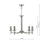 Ambassador 5 Light Dual Mount Pendant Satin Chrome<br>Satin Chrome