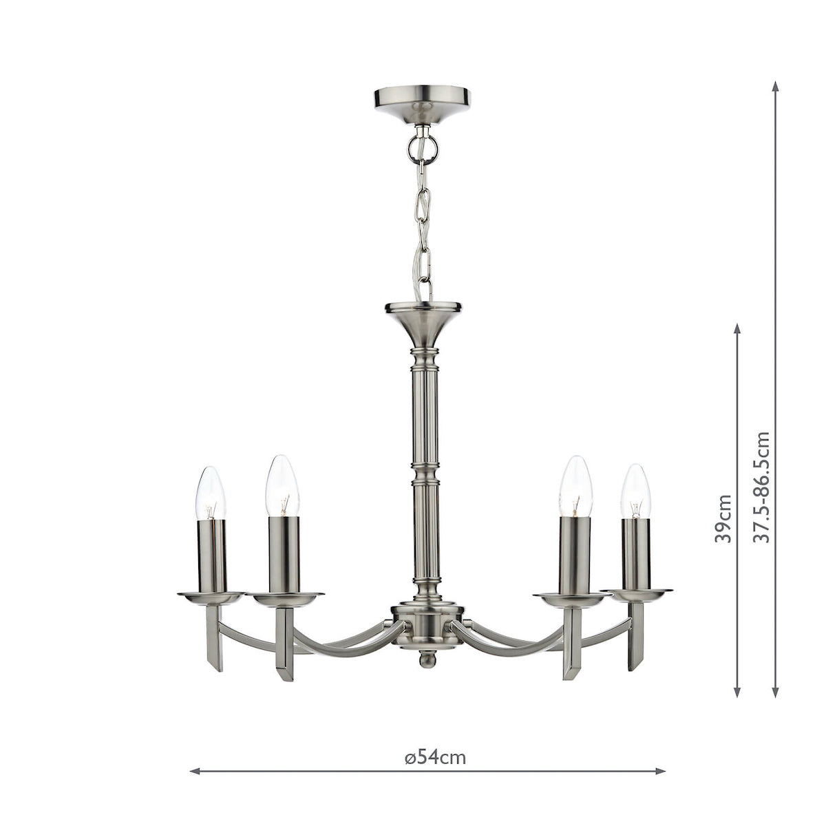 Ambassador 5 Light Dual Mount Pendant Satin Chrome<br>Satin Chrome