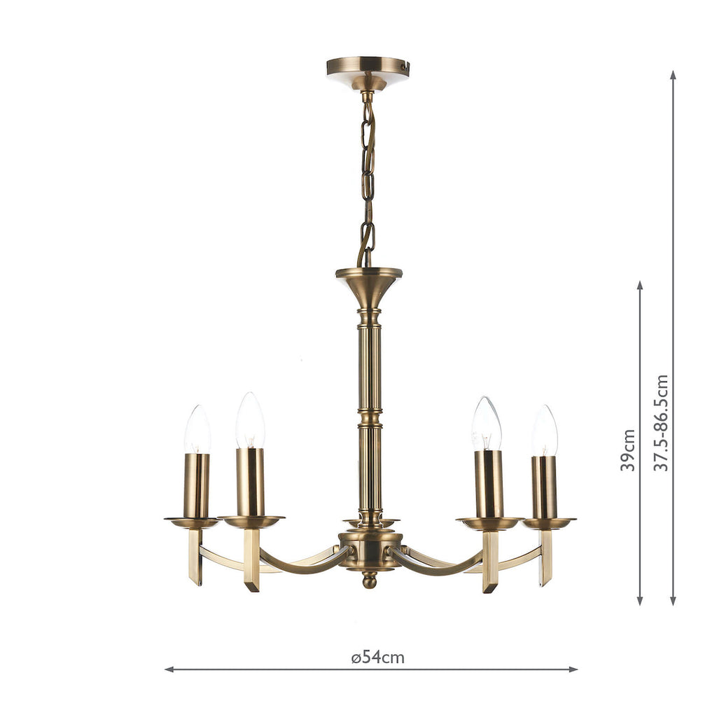 Ambassador 5 Light Dual Mount Pendant Antique Brass<br>Antique Brass