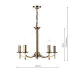 Ambassador 5 Light Dual Mount Pendant Antique Brass<br>Antique Brass