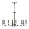 Ambassador 8 Light Dual Mount Chandelier Satin Chrome<br>Satin Chrome