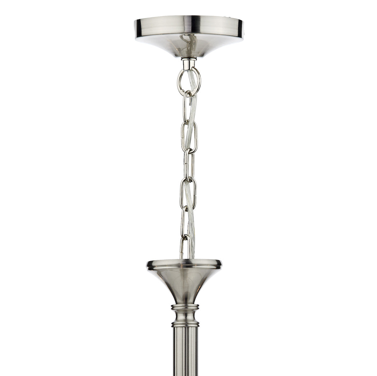 Ambassador 8 Light Dual Mount Chandelier Satin Chrome<br>Satin Chrome