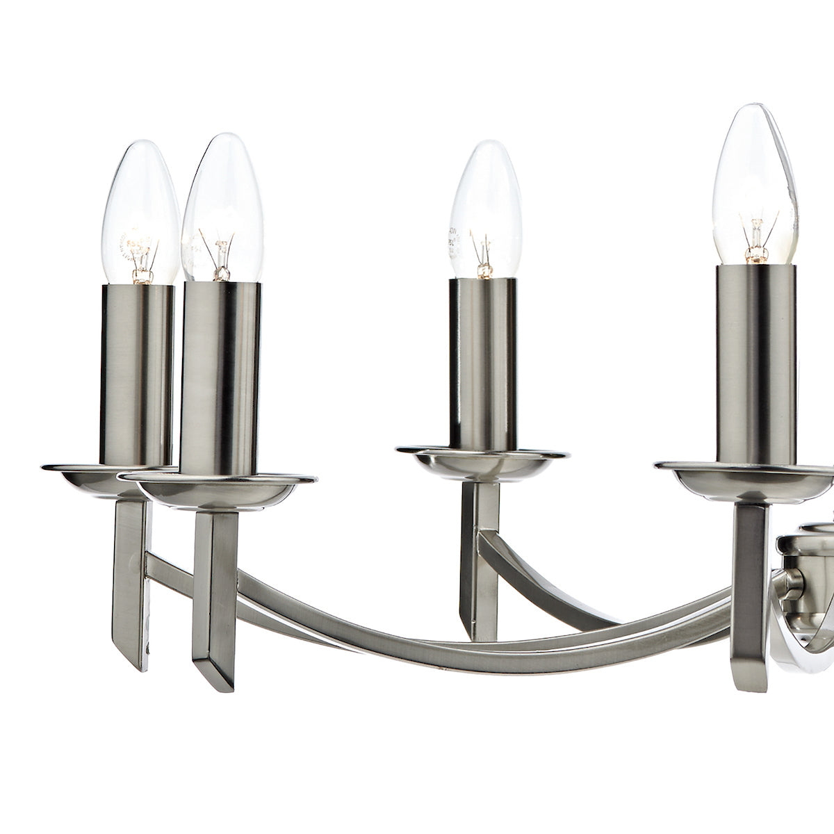 Ambassador 8 Light Dual Mount Chandelier Satin Chrome<br>Satin Chrome