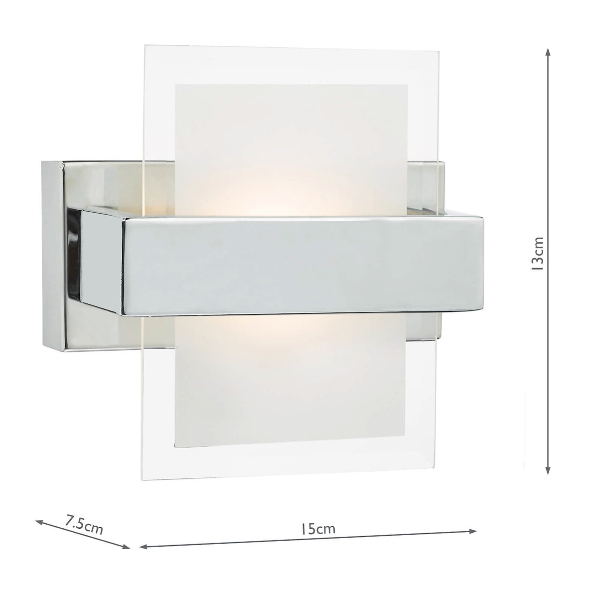 Apt LED Wall Light Polished Chrome & Glass<br>Polished Chrome