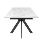 Aramis 130-170cm Gloss White Marble Ceramic Extending Dining Table