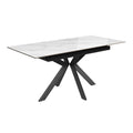 Aramis 130-170cm Gloss White Marble Ceramic Extending Dining Table