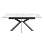 Aramis 130-170cm Gloss White Marble Ceramic Extending Dining Table