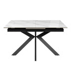 Aramis 130-170cm Gloss White Marble Ceramic Extending Dining Table