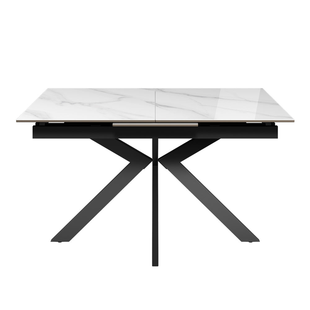 Aramis 130-170cm Gloss White Marble Ceramic Extending Dining Table