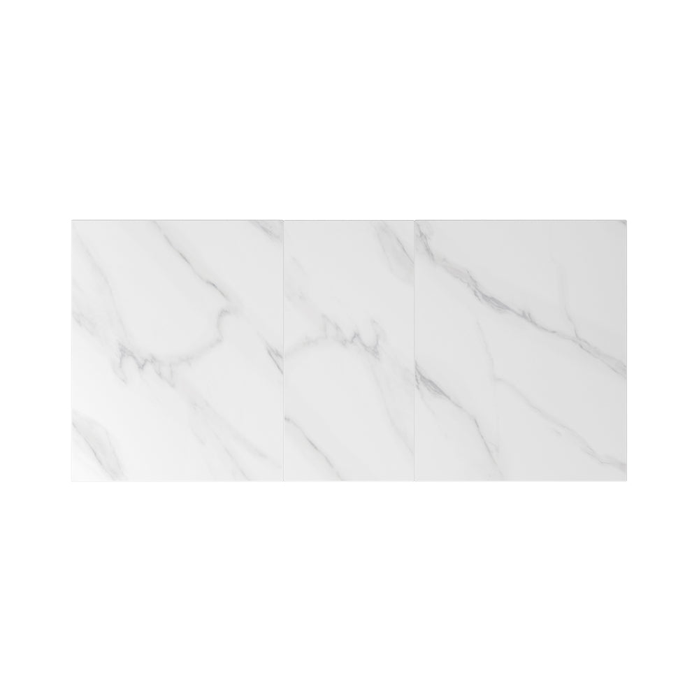 Aramis 130-170cm Gloss White Marble Ceramic Extending Dining Table