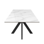 Aramis 160-200cm Gloss White Marble Ceramic Extending Dining Table
