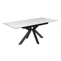 Aramis 160-200cm Gloss White Marble Ceramic Extending Dining Table