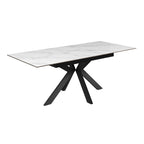 Aramis 160-200cm Gloss White Marble Ceramic Extending Dining Table