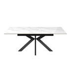 Aramis 160-200cm Gloss White Marble Ceramic Extending Dining Table