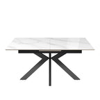 Aramis 160-200cm Gloss White Marble Ceramic Extending Dining Table
