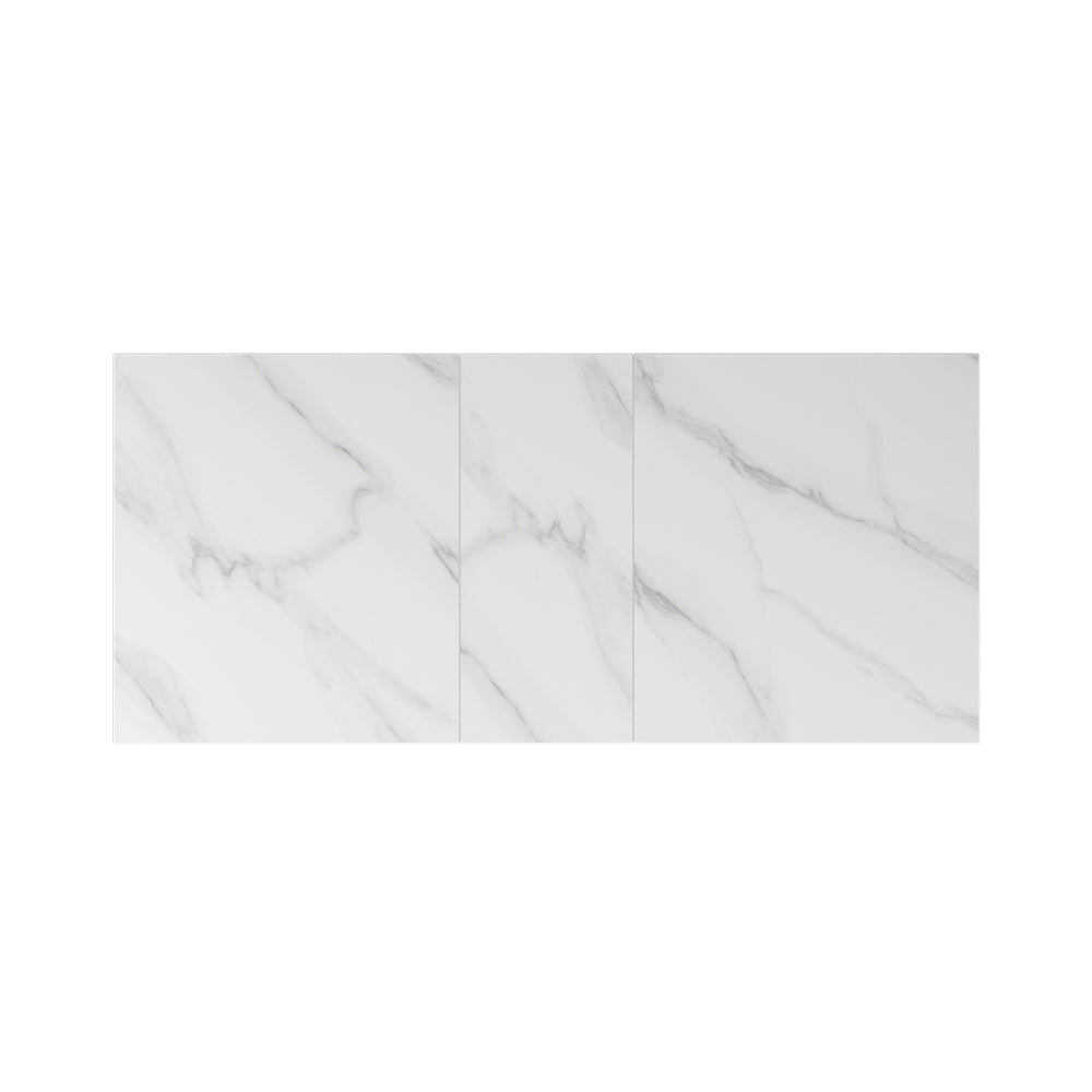 Aramis 160-200cm Gloss White Marble Ceramic Extending Dining Table