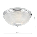 Arbor Bathroom 3 Light Flush Polished Chrome & Glass IP44<br>Polished Chrome
