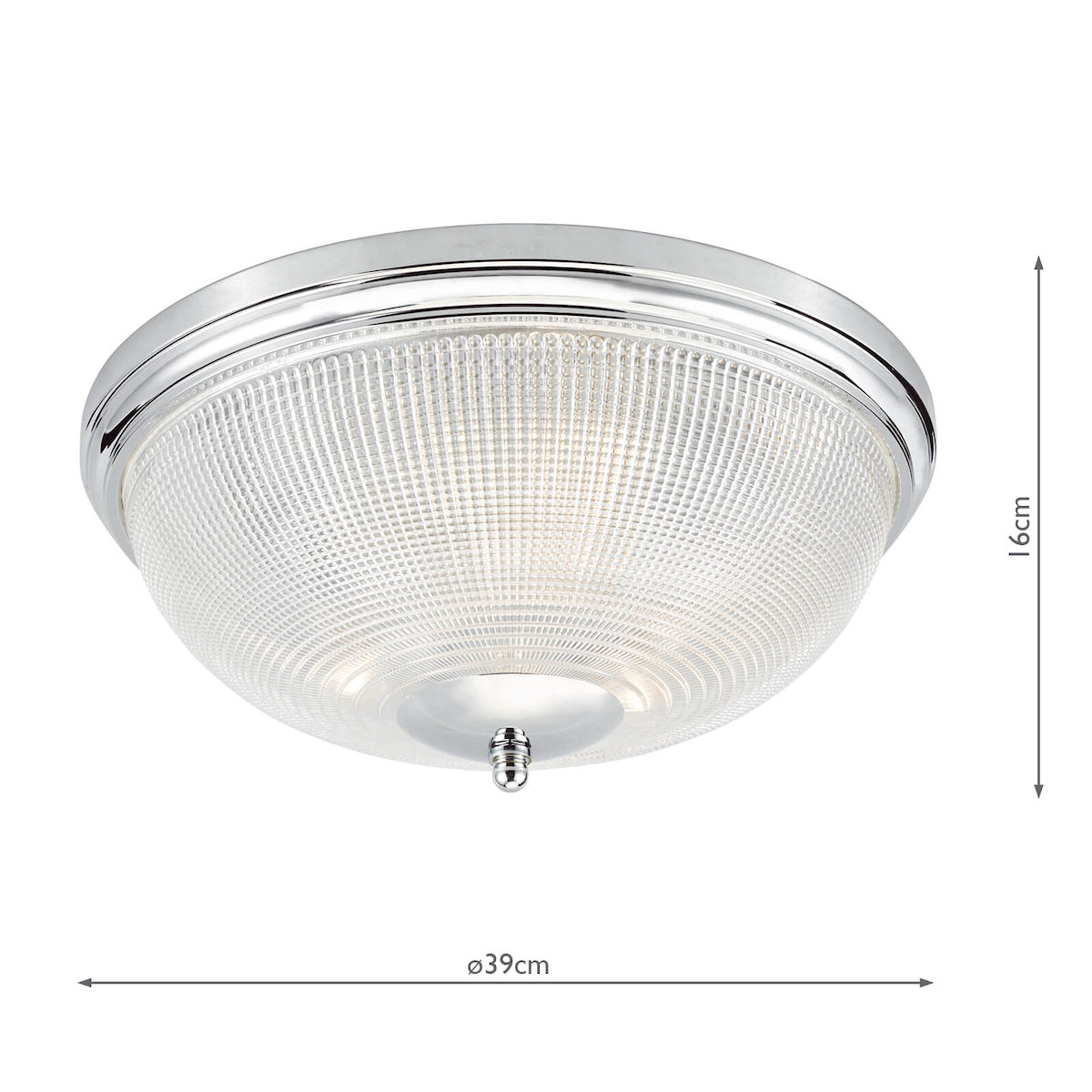 Arbor Bathroom 3 Light Flush Polished Chrome & Glass IP44<br>Polished Chrome