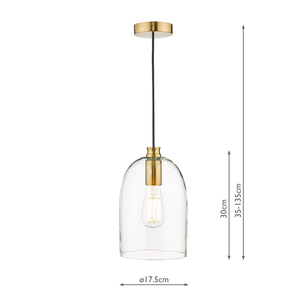 Archie Pendant Satin Bronze Glass<br>Glass