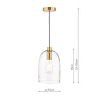 Archie Pendant Satin Bronze Glass<br>Glass