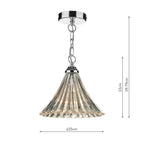 Ardeche 1 Light Fluted Glass Pendant Polished Chrome<br>Polished Chrome