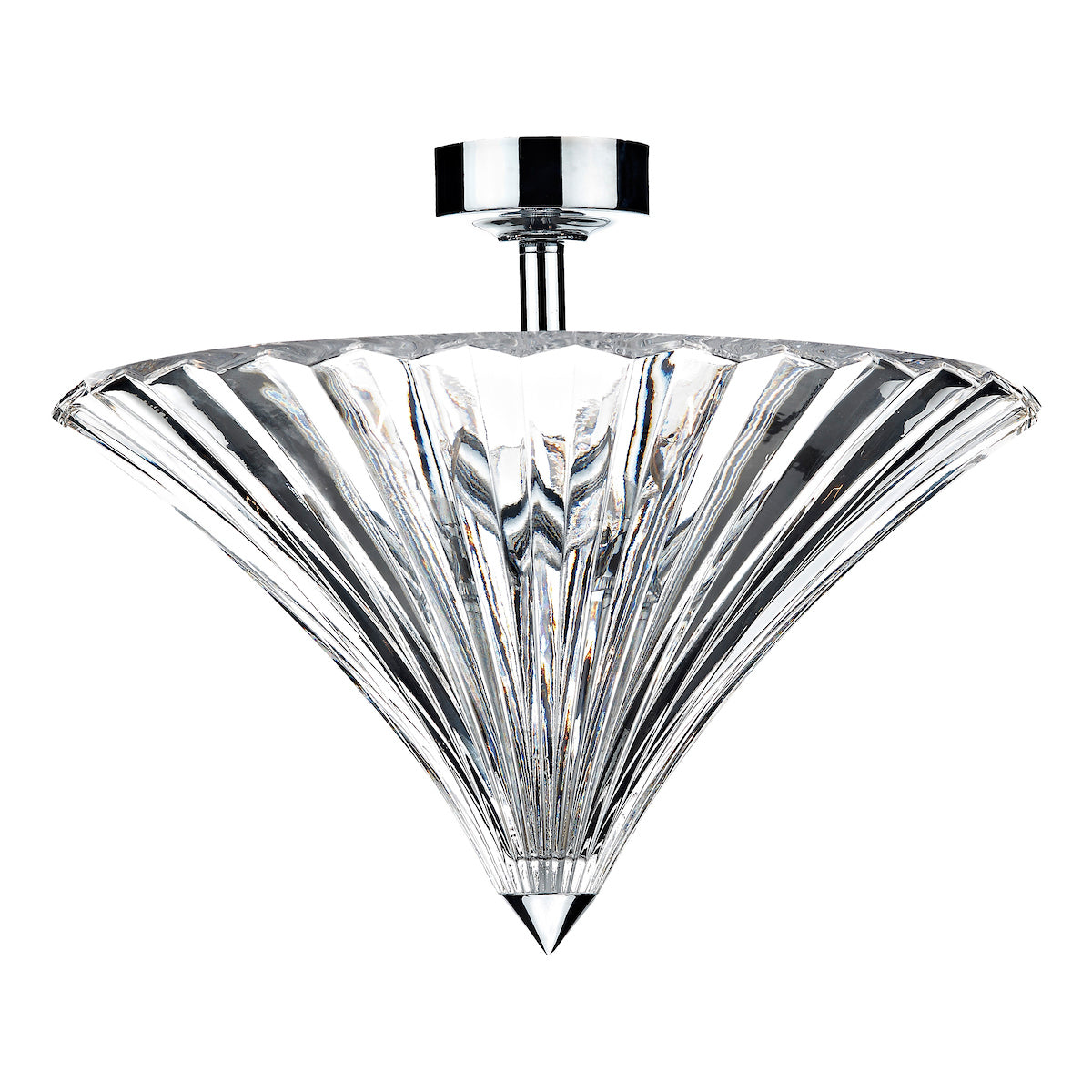Ardeche 3 Light Flush Polished Chrome<br>Glass