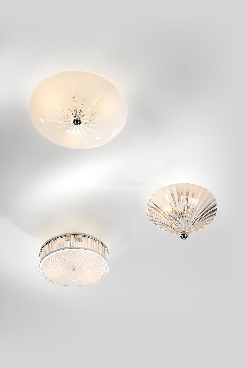 Ardeche 3 Light Flush Polished Chrome<br>Glass