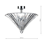 Ardeche 3 Light Flush Polished Chrome<br>Glass