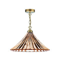 Ardeche 1 Light Large Pendant Amber Glass & Antique Brass<br>Antique Brass