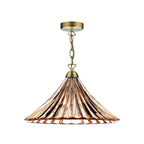 Ardeche 1 Light Large Pendant Amber Glass & Antique Brass<br>Antique Brass