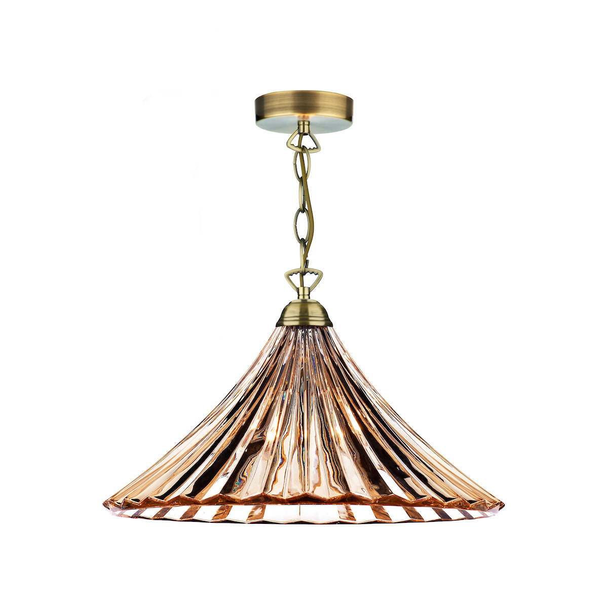 Ardeche 1 Light Large Pendant Amber Glass & Antique Brass<br>Antique Brass