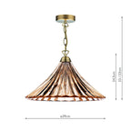 Ardeche 1 Light Large Pendant Amber Glass & Antique Brass<br>Antique Brass