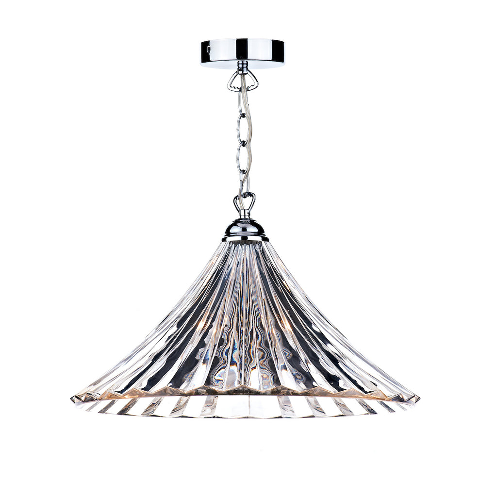Ardeche 1 Light Large Pendant Clear Glass Polished Chrome<br>Polished Chrome