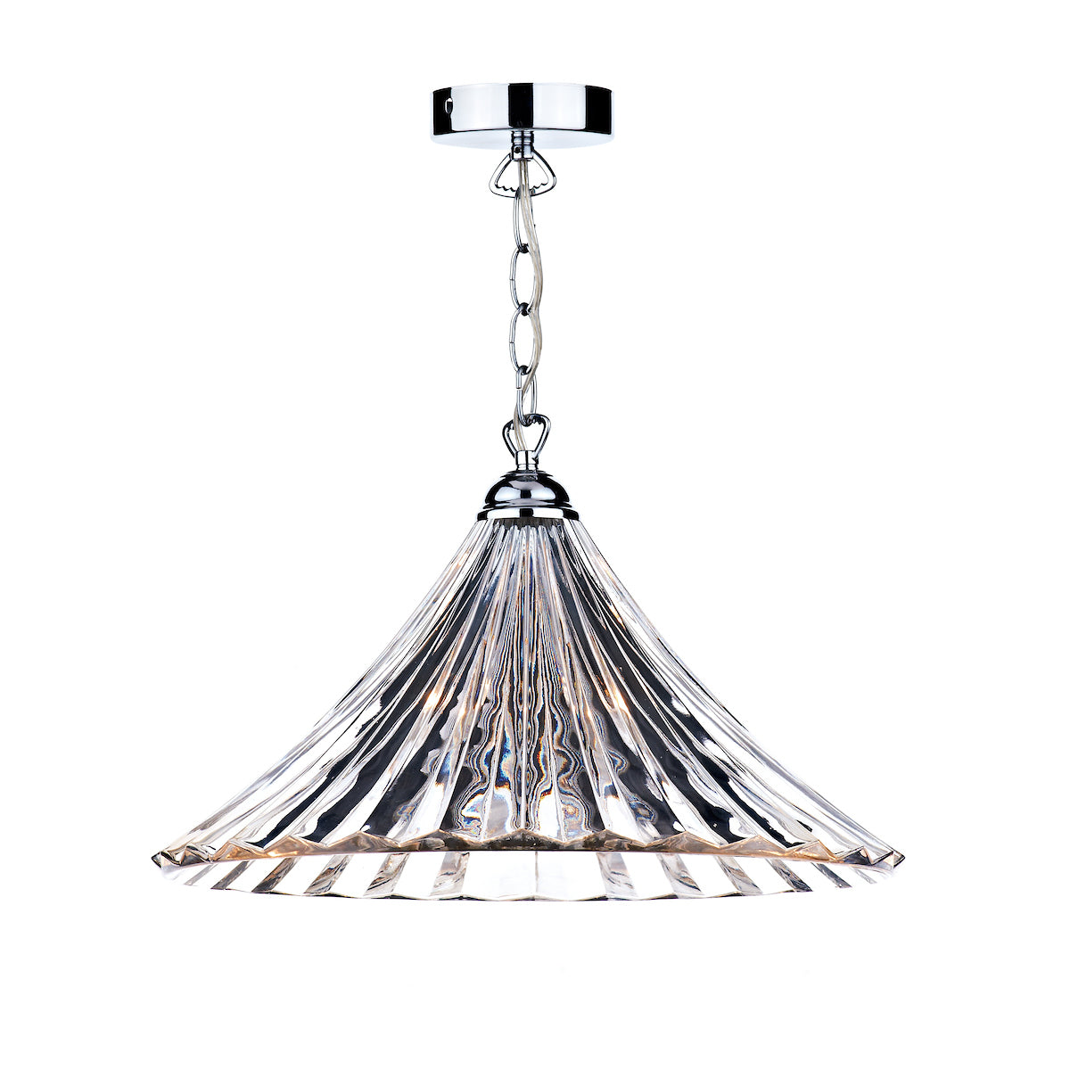 Ardeche 1 Light Large Pendant Clear Glass Polished Chrome<br>Polished Chrome