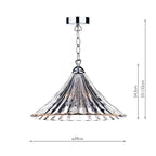 Ardeche 1 Light Large Pendant Clear Glass Polished Chrome<br>Polished Chrome