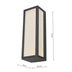 Arham Outdoor Wall Light Matt Grey Frosted Glass IP65 LED<br>Matt Grey