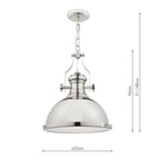 Arona 1 Light Pendant Polished Chrome<br>Polished Chrome