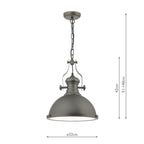 Arona Pendant Antique Pewter & Glass<br>Antique Pewter