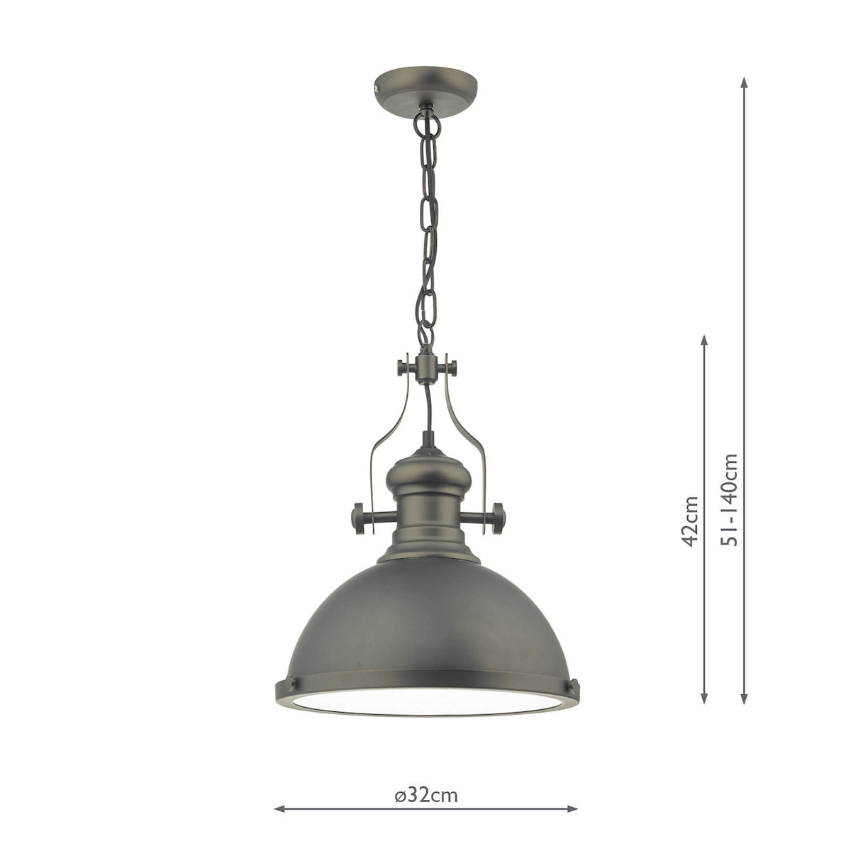 Arona Pendant Antique Pewter & Glass<br>Antique Pewter