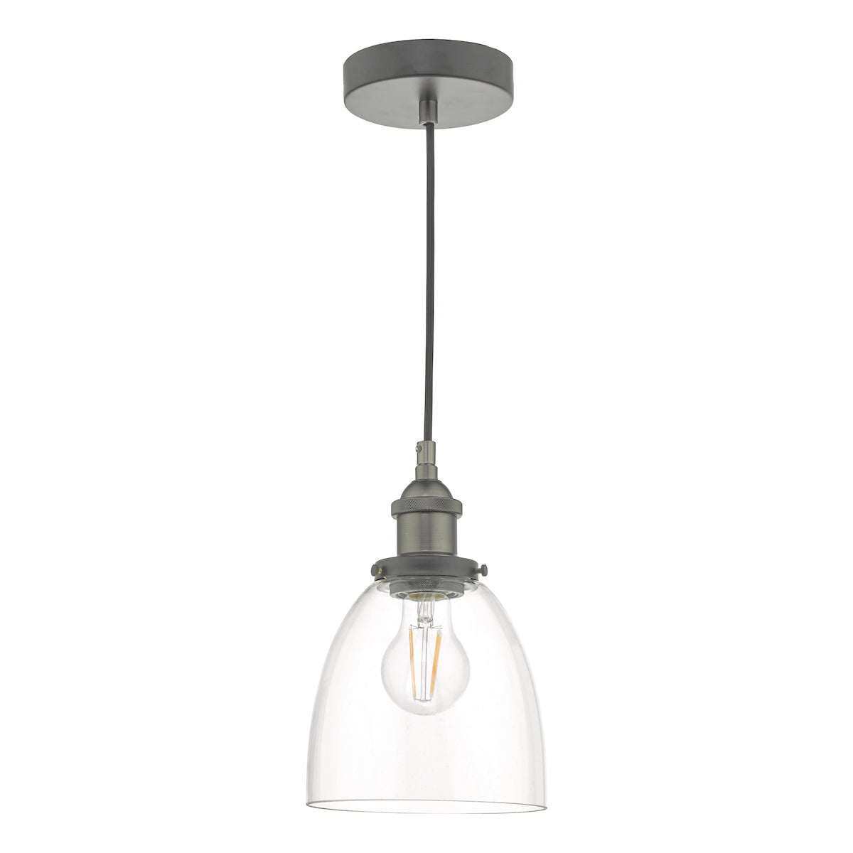 Arvin Pendant Antique Chrome & Glass<br>Antique Chrome