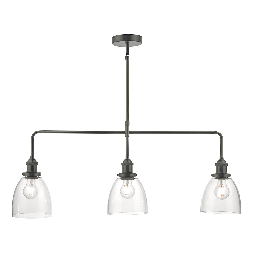 Arvin 3 Light Bar Pendant Antique Chrome & Glass<br>Antique Chrome