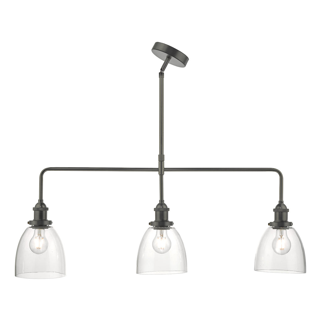 Arvin 3 Light Bar Pendant Antique Chrome & Glass<br>Antique Chrome