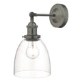 Arvin Industrial Wall Light Antique Chrome with Clear Glass Shade <br>Antique Chrome
