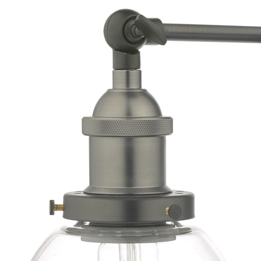 Arvin Industrial Wall Light Antique Chrome with Clear Glass Shade <br>Antique Chrome