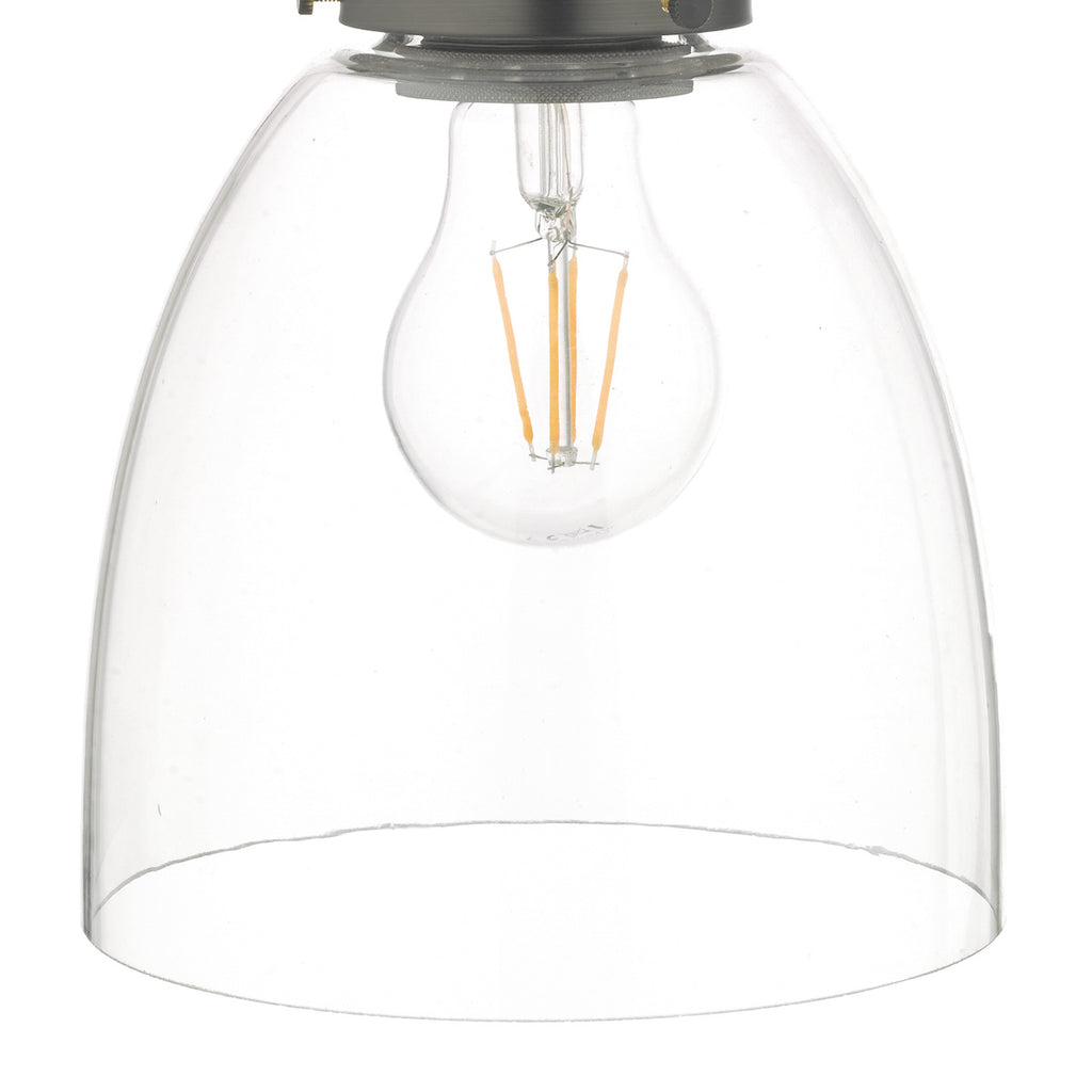 Arvin Industrial Wall Light Antique Chrome with Clear Glass Shade <br>Antique Chrome